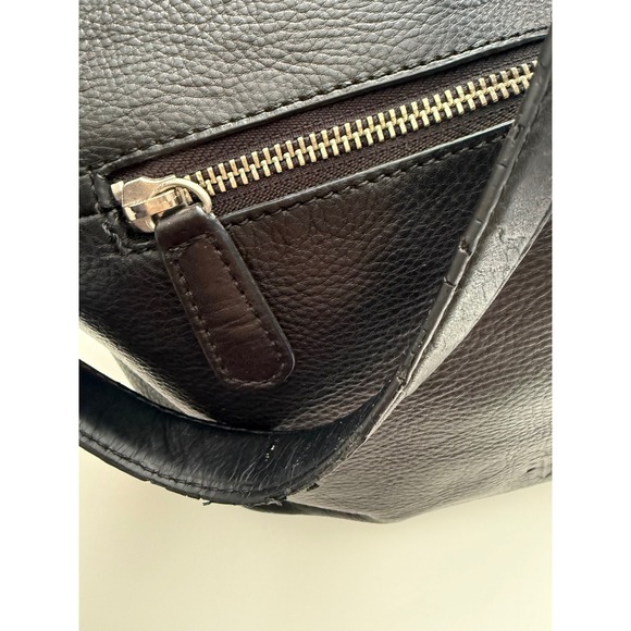 Frye Heidi Black Pebbled Leather Hobo Bag with Tassels - Picture 10 of 16